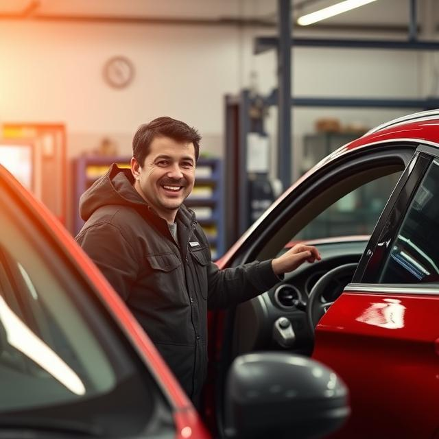 Satisfied used car owner with extended warranty coverage protection and peace of mind