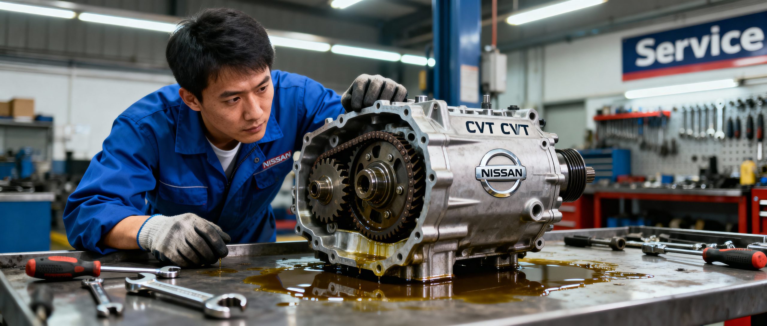 Mechanic repairing Nissan CVT transmission covered when you buy extended warranty used Nissan