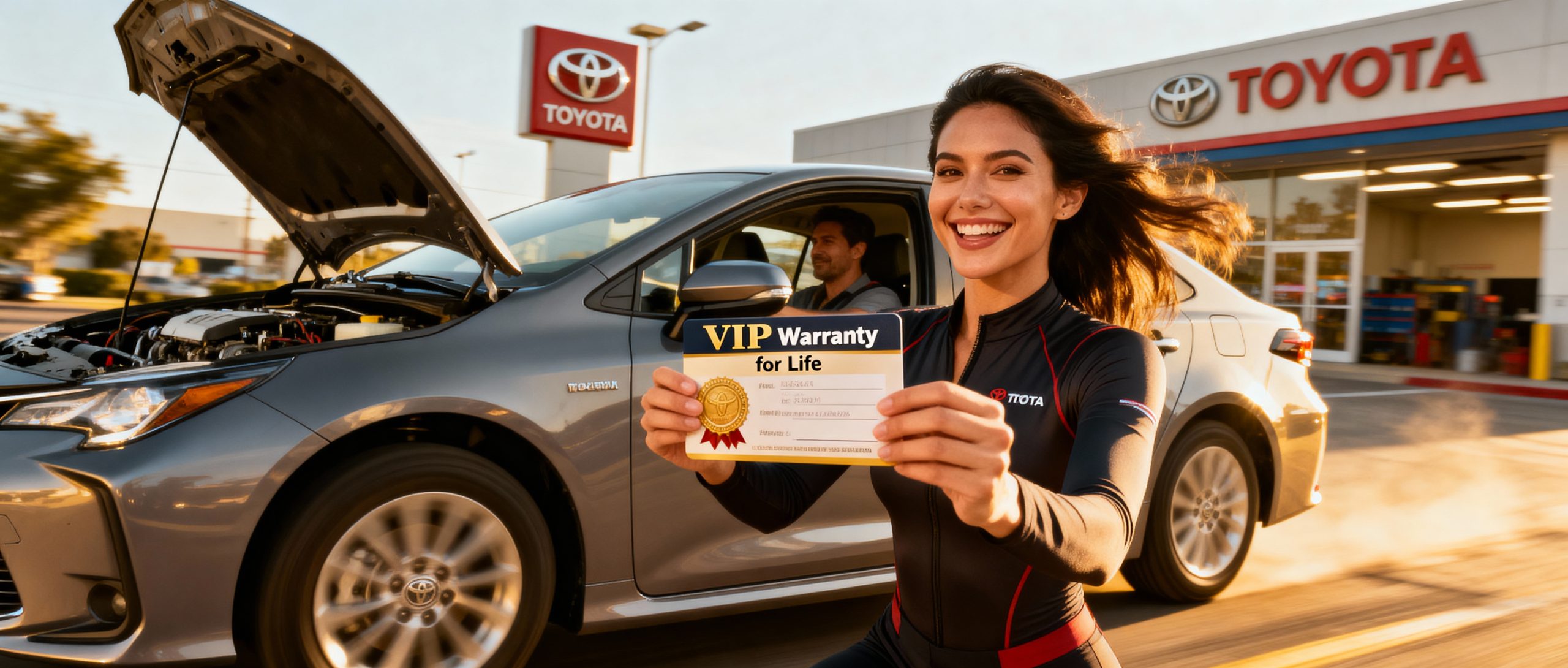 Satisfied Toyota owner with extended warranty coverage protection for used vehicle