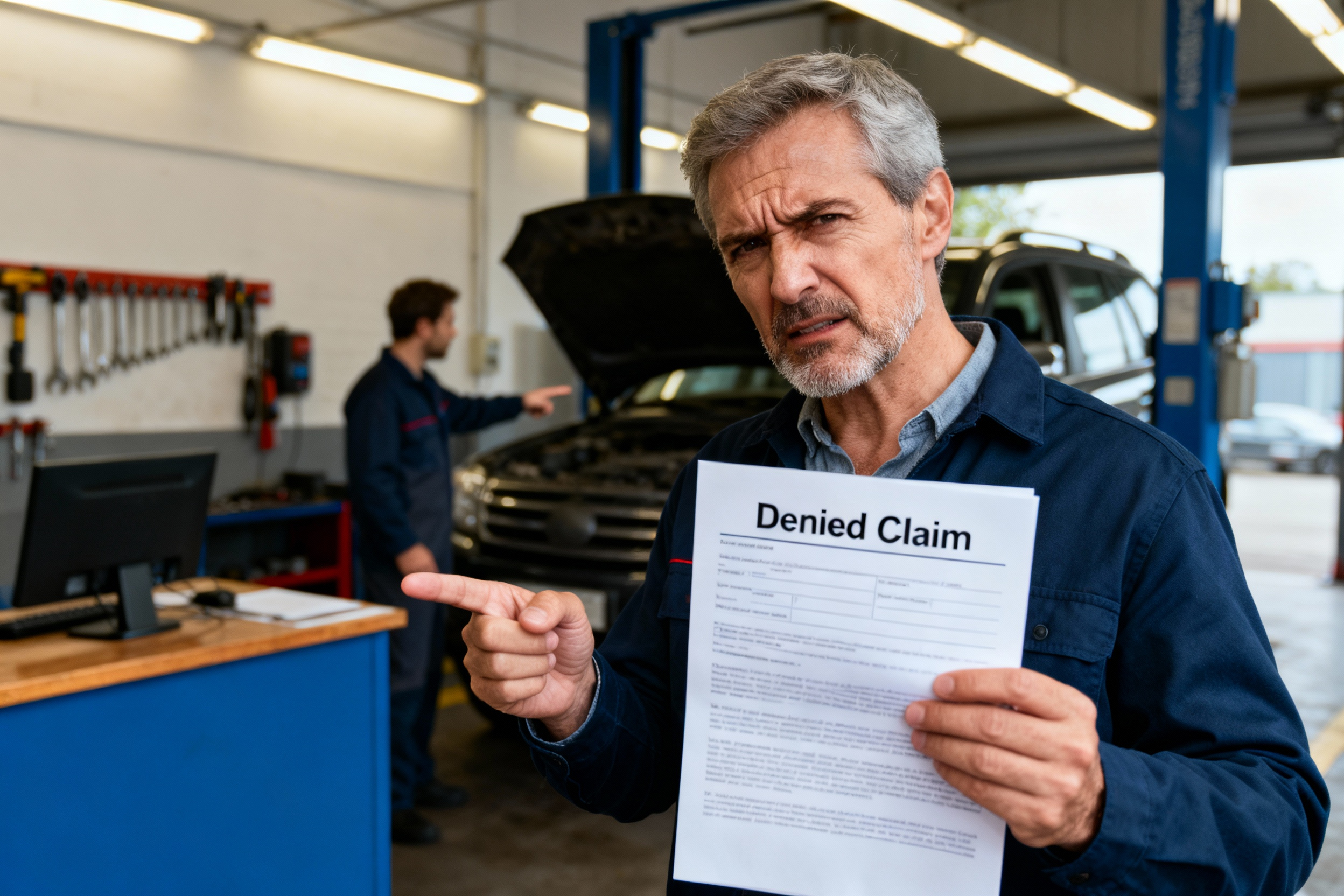 Vehicle service contract complaints about coverage denials and excluded parts