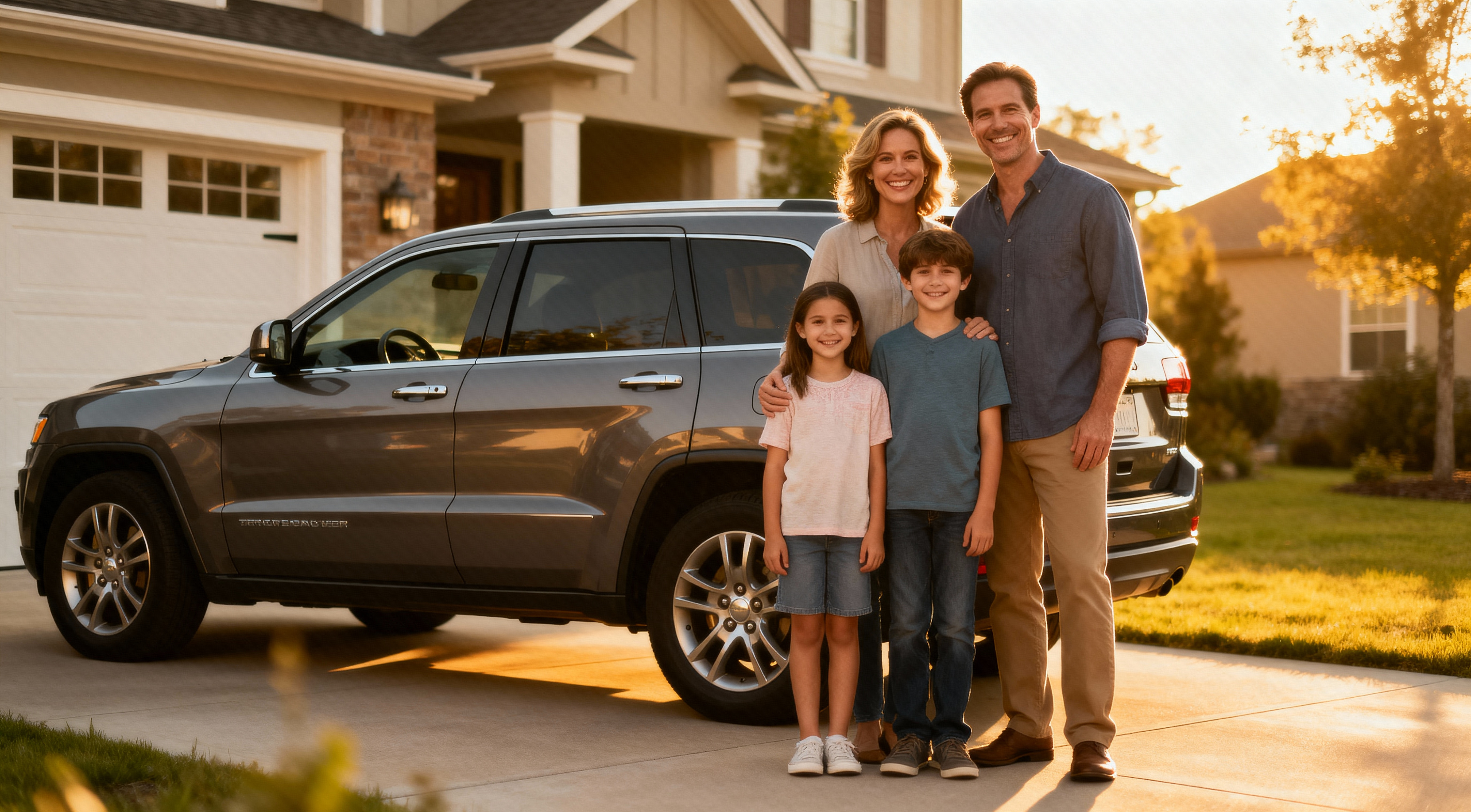 Family with vehicle protected by VIP Warranty extended coverage